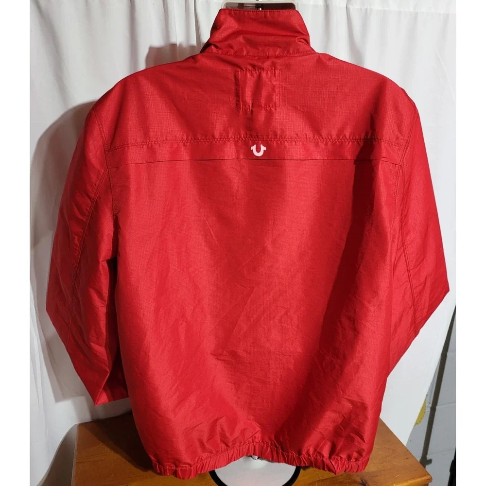 Mens True Religion Full Zip Track Jacket Size 2XL / TTG Red ~Zip Pockets